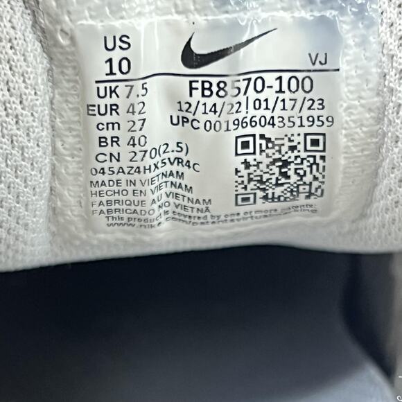 Nike Air Max 90 Running Shoes Women Size 10 White Blue Comfort Low Top Sneakers - Picture 8 of 9